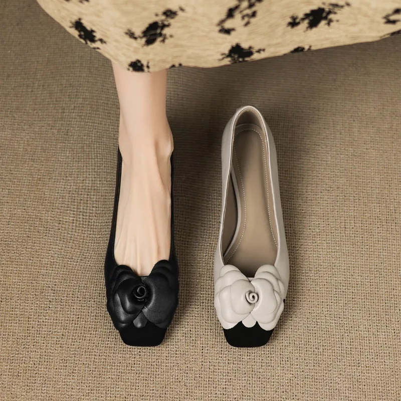 Women Shoes Heels - Scarpe singole con fiori alla moda