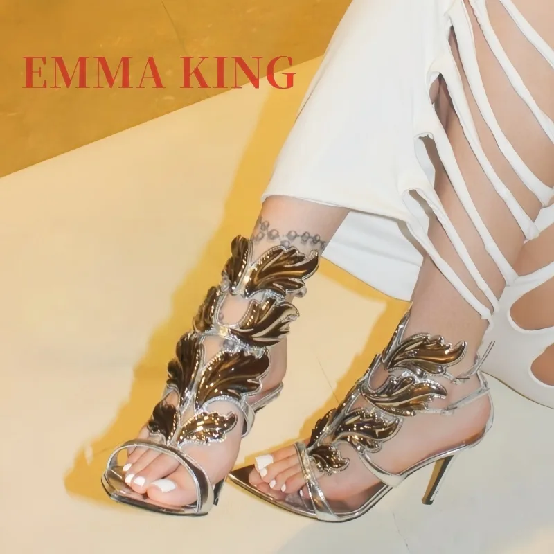 Metallic Heel Sandal - Sandali da Donna con Tacco Alto