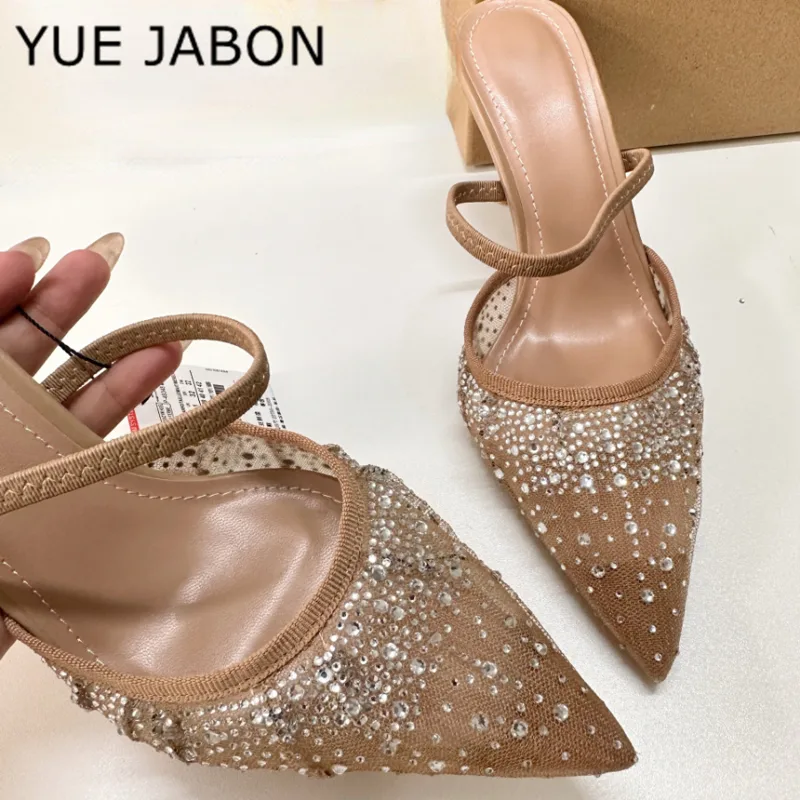 Women Shoes Ysl - Sandali con tacco alto con strass