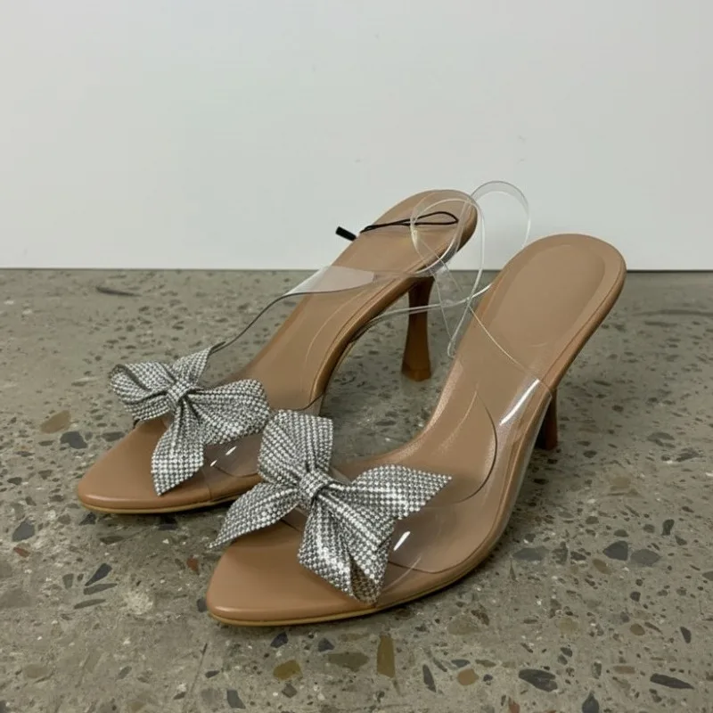 Clear Strap Heel - Tacchi Alti con Fiocco in Strass