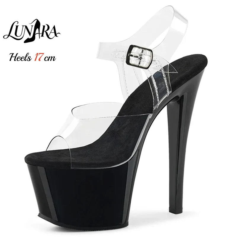 Clear Strap Heel - Sandali con plateau e tacco trasparente