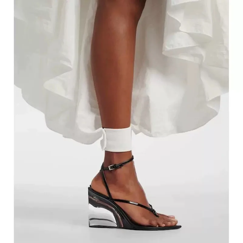 Sandali da donna in pelle vern - Clear Strap Heel recensione e prezzo
