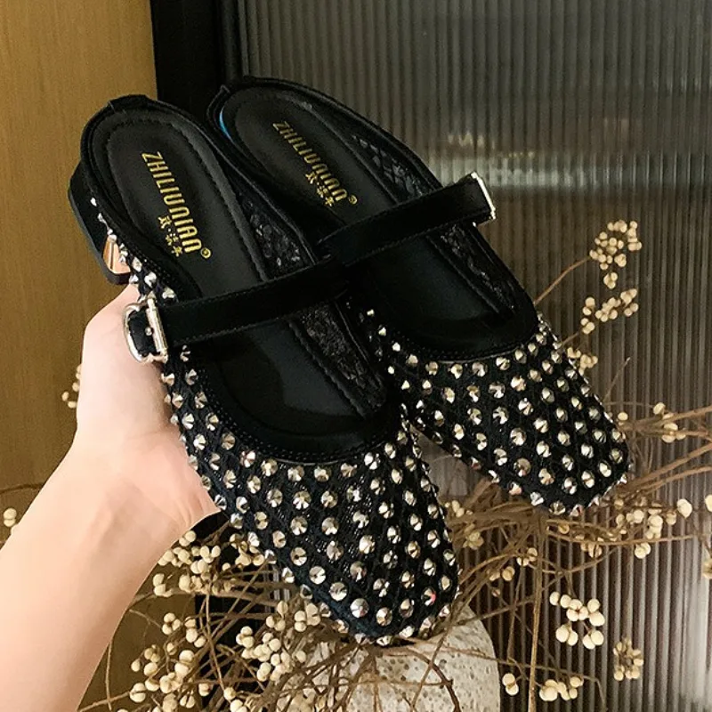 Pantofole con tacco grosso con - Women Shoes Sandals recensione e prezzo