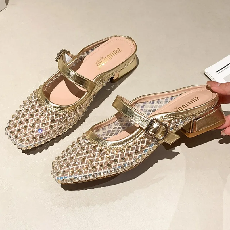 Pantofole con tacco grosso con - Women Shoes Sandals recensione e prezzo
